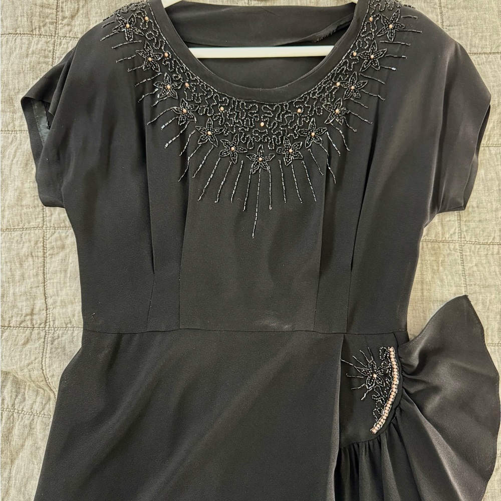 Elegant beaded vintage black dress